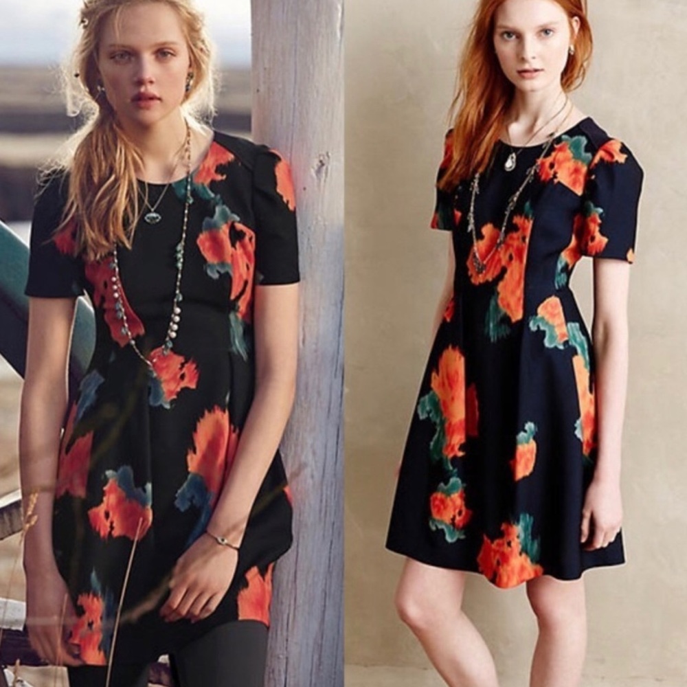 EUC Anthro McGinn Poppy Palette Dress size 0